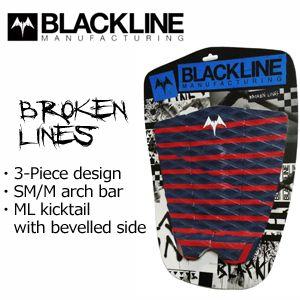 デッキパッチ デッキパッド BLACKLINE ブラックライン/BROKEN LINES｜surfer