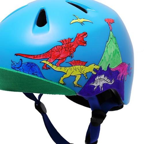 送料無料 bern バーン 子供用 ヘルメット スケボー スノボー 自転車 ジャパンフィット/NINO BLUE DINOSAUR W/MARKERS VISOR付 VJBBDCBV｜surfer｜08