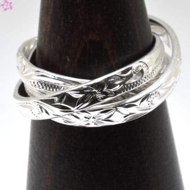 ハワイアンジュエリー リング 指輪 レディース シルバー925 3連 刻印