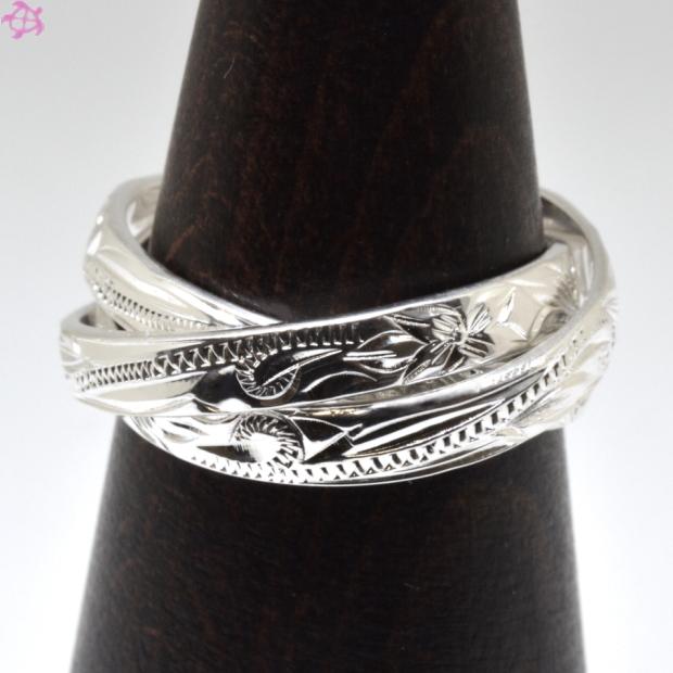 ハワイアンジュエリー リング 指輪 レディース シルバー925 3連 刻印