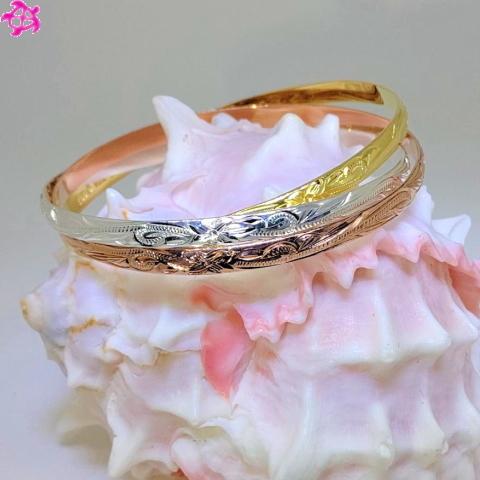 ハワイアンジュエリー バングル ブレスレット 3色 トリコロール