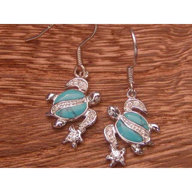 ハワイアンホヌ ターコイズ ピアス ハワイアンジュエリー ピアス レディース ターコイズ 海がめ honu ホヌ