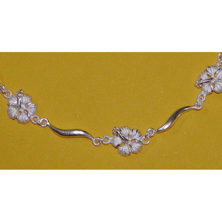 【14K】ハワイアンジュエリー　アンクレット　ハイビスカス【美品】 ハワイアンジュエリー アンクレット レディース ハイビスカス シルバー