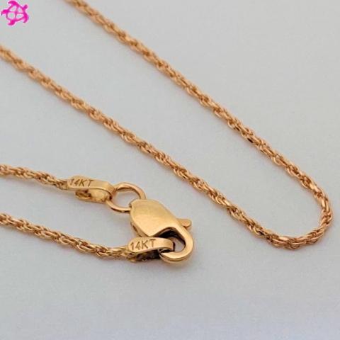 ハワイアンジュエリー チェーン 16" 40.6cm ロープチェーン 14K 14金 ピンクゴールド ローズゴールド ハワジュの画像