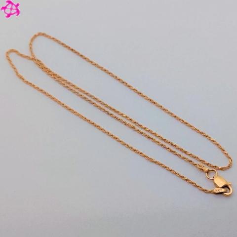 ハワイアンジュエリー チェーン 16" 40.6cm ロープチェーン 14K 14金 ピンクゴールド ローズゴールド ハワジュの画像