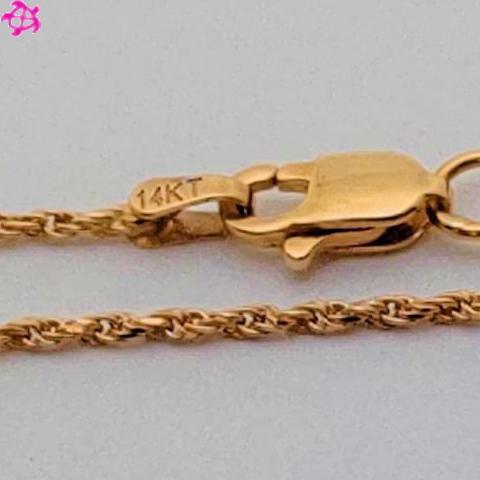 ハワイアンジュエリー チェーン 16" 40.6cm ロープチェーン 14K 14金 ピンクゴールド ローズゴールド ハワジュの画像