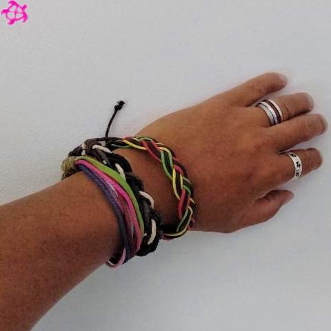 ミサンガ ブレスレット 革 紐 カラフル プレゼント 夏 ハワイアン