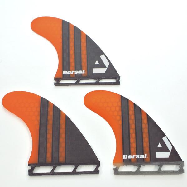 DORSAL/ドーサル CARBON HEXCORE HONEYCOMB ORANGE THRUSTER FIN FUTURES トライフィン3本セット[返品、交換不可]｜surfingworld｜02