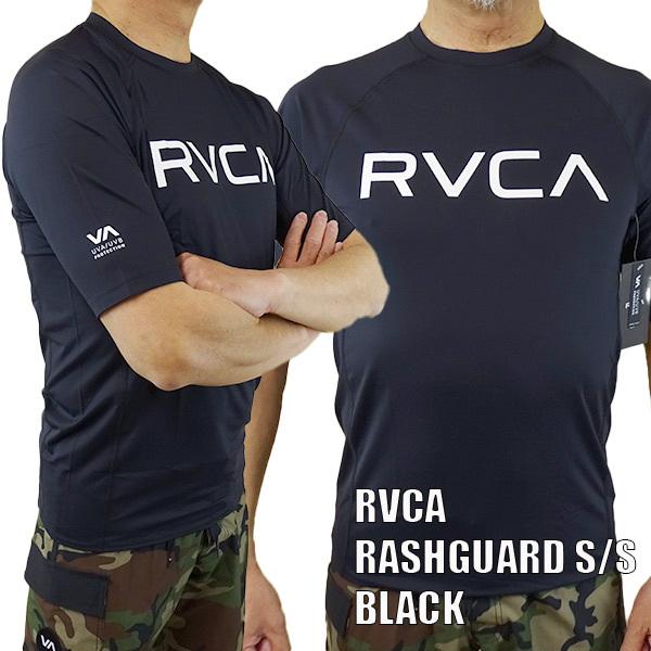 RVCA/ルーカ メンズ半袖ラッシュガード S/S RASHGUARD BLACK  UVA/UVB 男性用水着 UVカット 0120[返品、交換及びキャンセル不可]｜surfingworld｜02