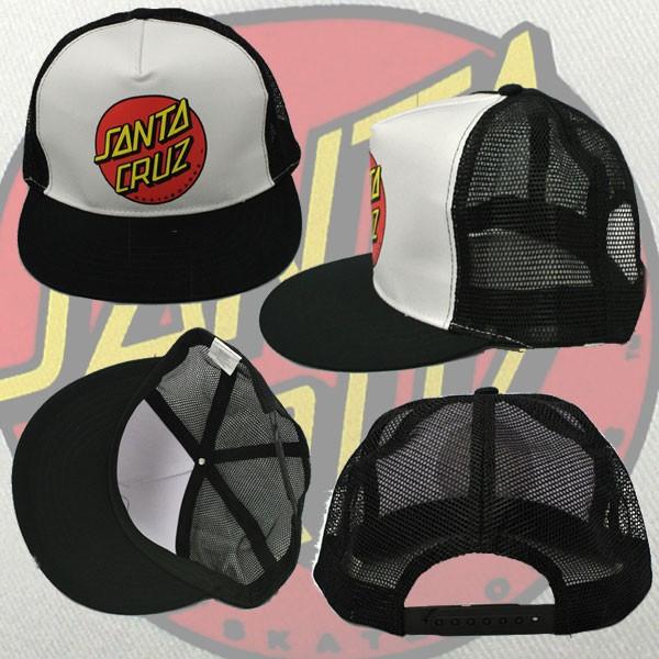 SANTACRUZ/サンタクルズ CLASSIC DOT TRUCKER HAT WHITE/BLACK CAP/キャップ HAT/ハット 帽子｜surfingworld｜02