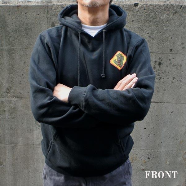 値下げしました！SANTA CRUZ/サンタクルズ SCREAMING HAND BADGE HOODED HEAVYWEIGHT SWEATSHIRT BLACK フード付き プルオーバー スウェット パーカー｜surfingworld｜02