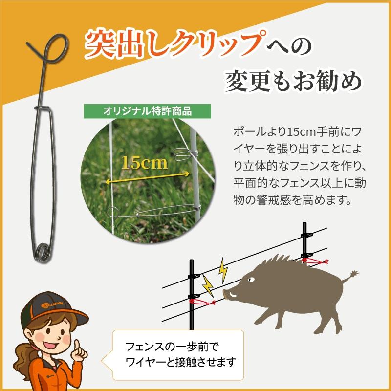 電気柵セット】架線段数追加資材キット(14型ポール用) | 電柵 電気柵セット】架線段数追加資材キット(14型ポール用) | 電柵