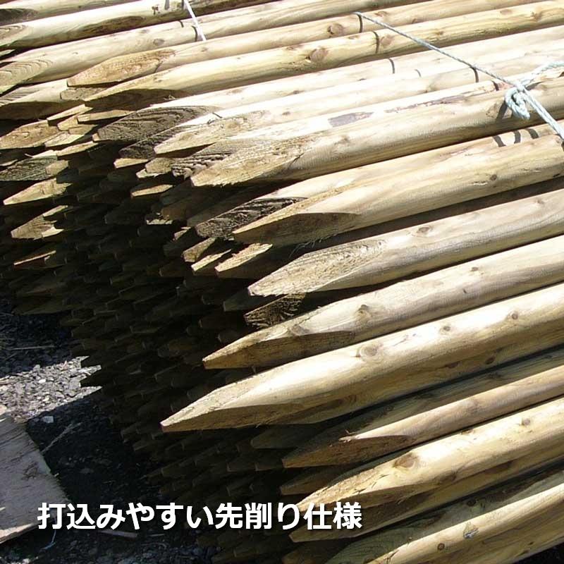 マイトレック防腐処理済み】 防腐木柱60φx2100mm（先削/1本） 北海道産