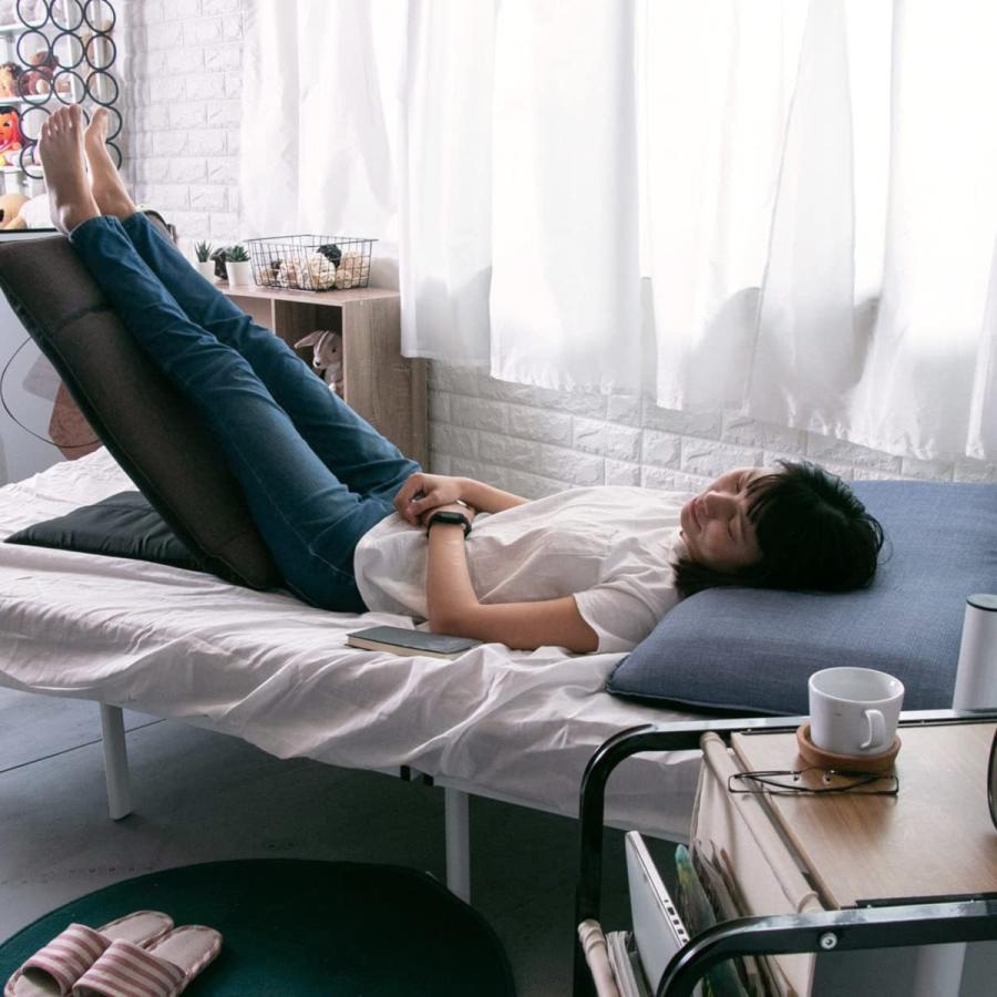 座椅子 リクライニング マットレス兼用 2WAY 折り畳み 昼寝 グレー 座椅子 リクライニング マットレス兼用 2WAY 折り畳み 昼寝 グレー