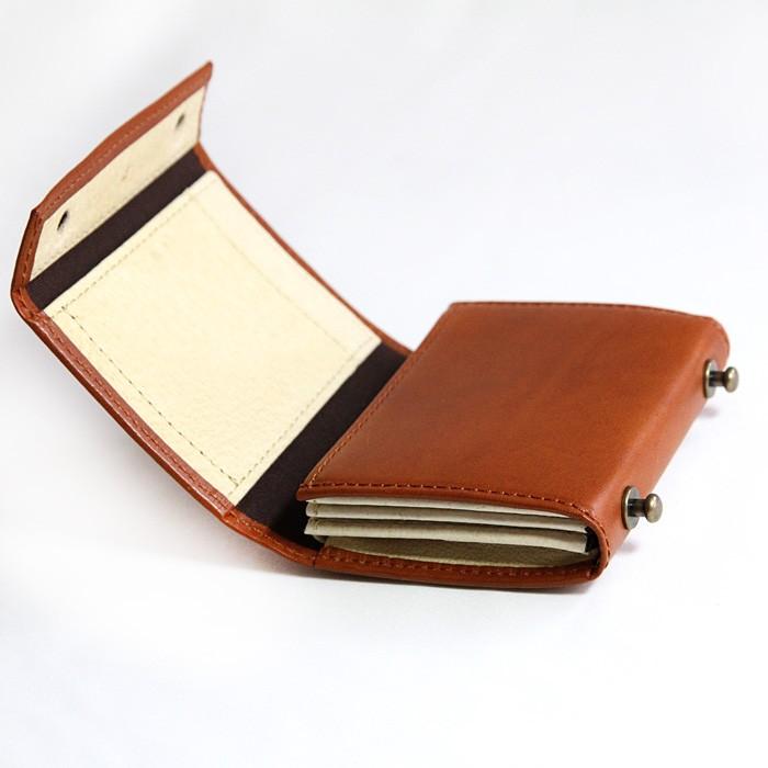 コンパクトな財布　m+ エムピウ MILLEFOGLIE2 Pig 25　コニャック | m+（革製品） | 03