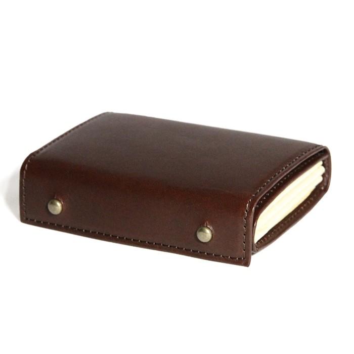 コンパクトな財布　m+ エムピウ MILLEFOGLIE2 25 Pig タバコXベージュ | m+（革製品）