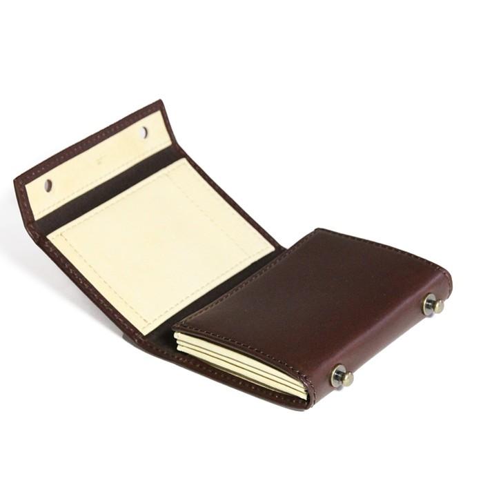 コンパクトな財布　m+ エムピウ MILLEFOGLIE2 25 Pig タバコXベージュ | m+（革製品） | 01