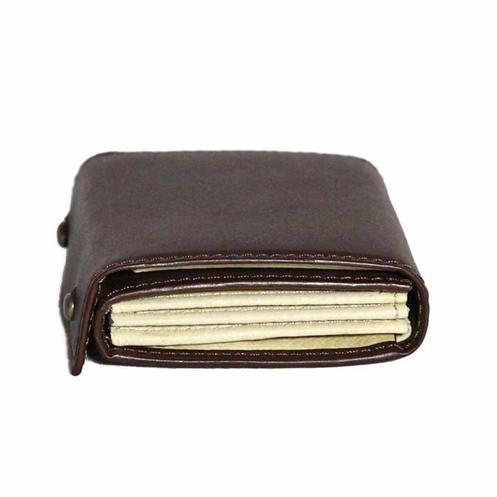 コンパクトな財布　m+ エムピウ MILLEFOGLIE2 25 Pig タバコXベージュ | m+（革製品） | 02