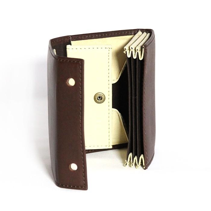 コンパクトな財布　m+ エムピウ MILLEFOGLIE2 25 Pig タバコXベージュ | m+（革製品） | 03