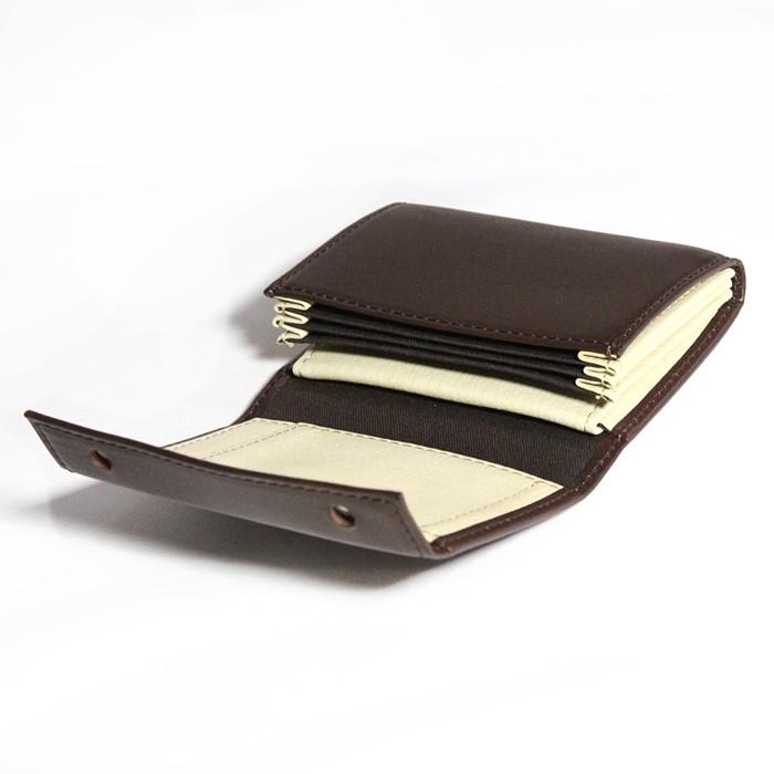 コンパクトな財布　m+ エムピウ MILLEFOGLIE2 25 Pig タバコXベージュ | m+（革製品） | 04