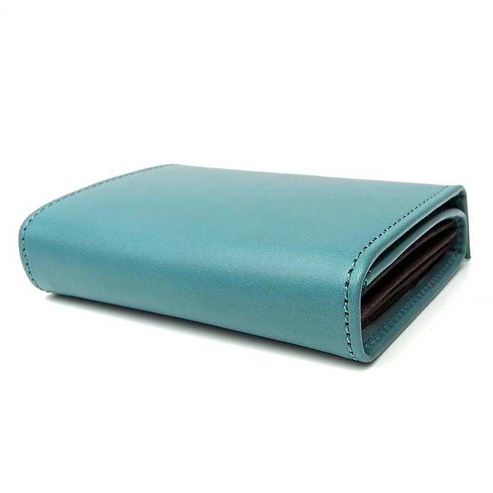 m+（エムピウ） コンパクトな財布 MILLEFOGLIE2 Pig ターコイズxチョコ