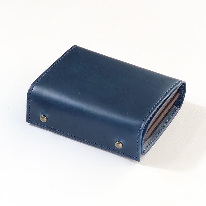 コンパクトな財布　m+ エムピウ MILLEFOGLIE2  Pigブルーチョコ30（W110×H85×D35mm）（送料割引対象外品） | m+（革製品） | 01