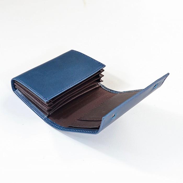 コンパクトな財布　m+ エムピウ MILLEFOGLIE2  Pigブルーチョコ30（W110×H85×D35mm）（送料割引対象外品） | m+（革製品） | 05