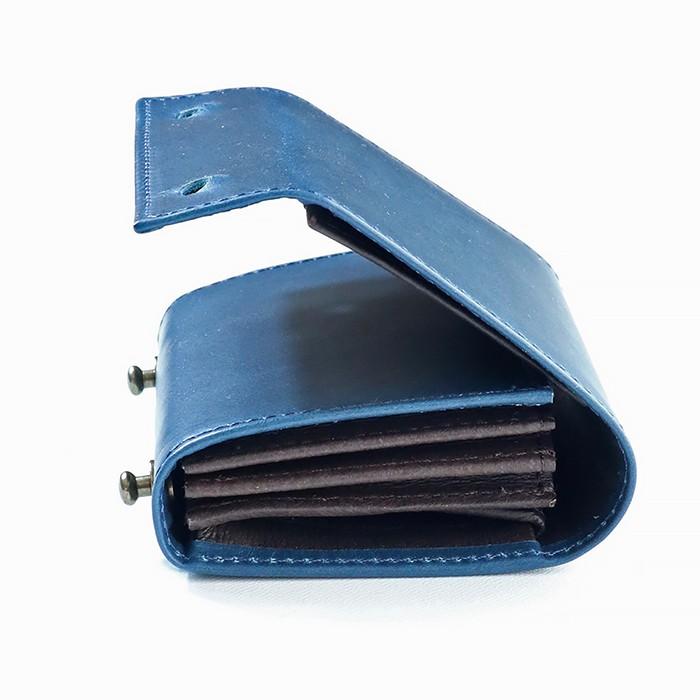 コンパクトな財布　m+ エムピウ MILLEFOGLIE2  Pigブルーチョコ30（W110×H85×D35mm）（送料割引対象外品） | m+（革製品） | 06