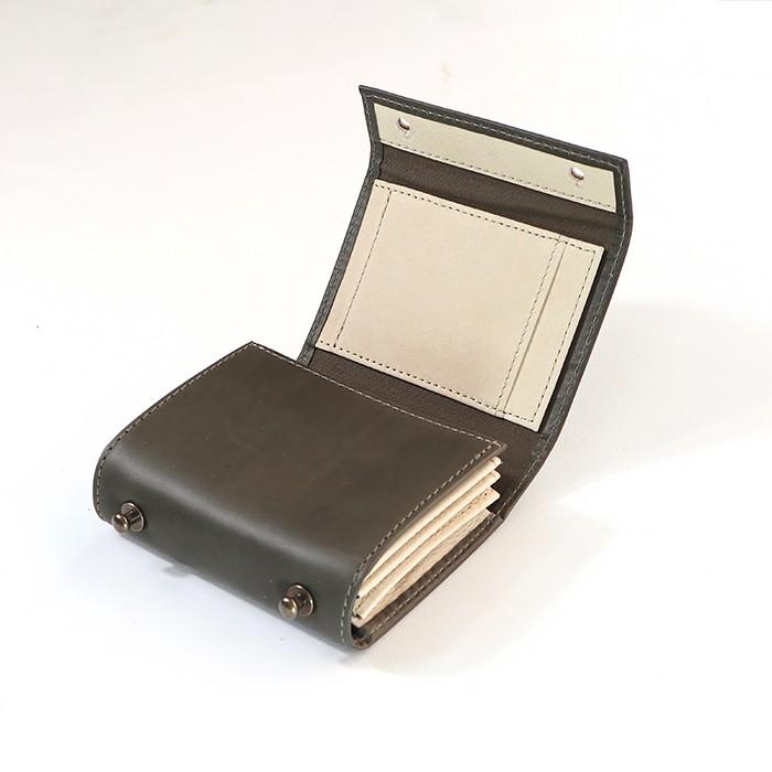 コンパクトな財布　m+ エムピウ MILLEFOGLIE2  Pigグリージョ30（W110×H85×D35mm）（送料割引対象外品） | m+（革製品） | 04