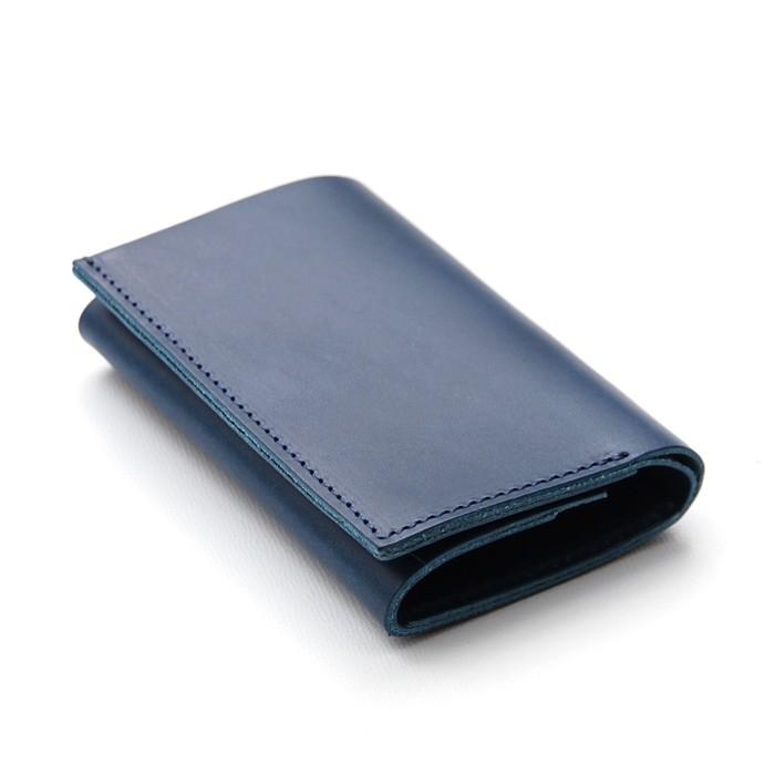 コンパクトな財布　m+ エムピウ straccio ストラッチョ ブッテーロ　ブルー | m+（革製品）