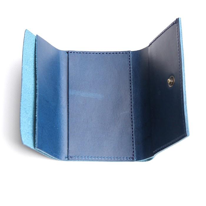 コンパクトな財布　m+ エムピウ straccio ストラッチョ ブッテーロ　ブルー | m+（革製品） | 01