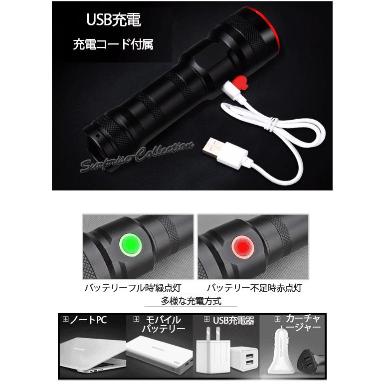 ハンディライト 懐中電灯 照射距離800m Usb充電 防水 充電式 自転車ライト キャンプ 照明 616 サプライズコレクション 通販 Yahoo ショッピング