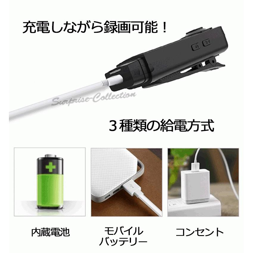 防犯カメラ 小型 ビデオカメラ クリップ型 6時間録画 マルチスポーツ