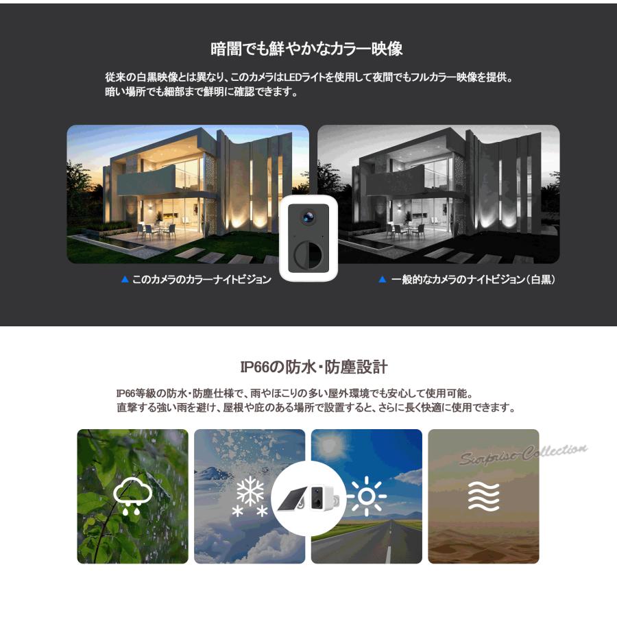 ソーラー防犯カメラ 屋外 ワイヤレス WiFi 5G対応 常時録画 人体検知