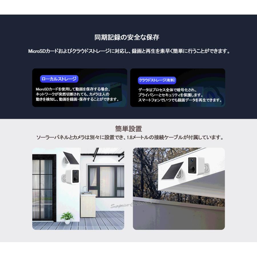 ソーラー防犯カメラ 屋外 ワイヤレス WiFi 5G対応 常時録画 人体検知
