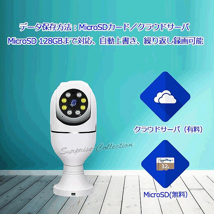 300万画素 防犯カメラ LED電球型 Wifiカメラ ベビー・ペット 300万画素 防犯カメラ LED電球型 Wifiカメラ ベビー・ペット