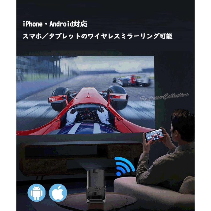 プロジェクター 小型 Android搭載 天井投影 WiFi6 Bluetooth5.0 4K対応