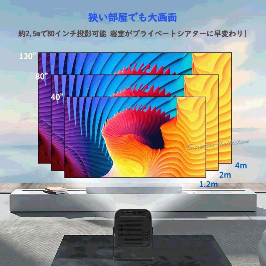 プロジェクター 小型 Android搭載 天井投影 WiFi6 Bluetooth5.0 4K対応