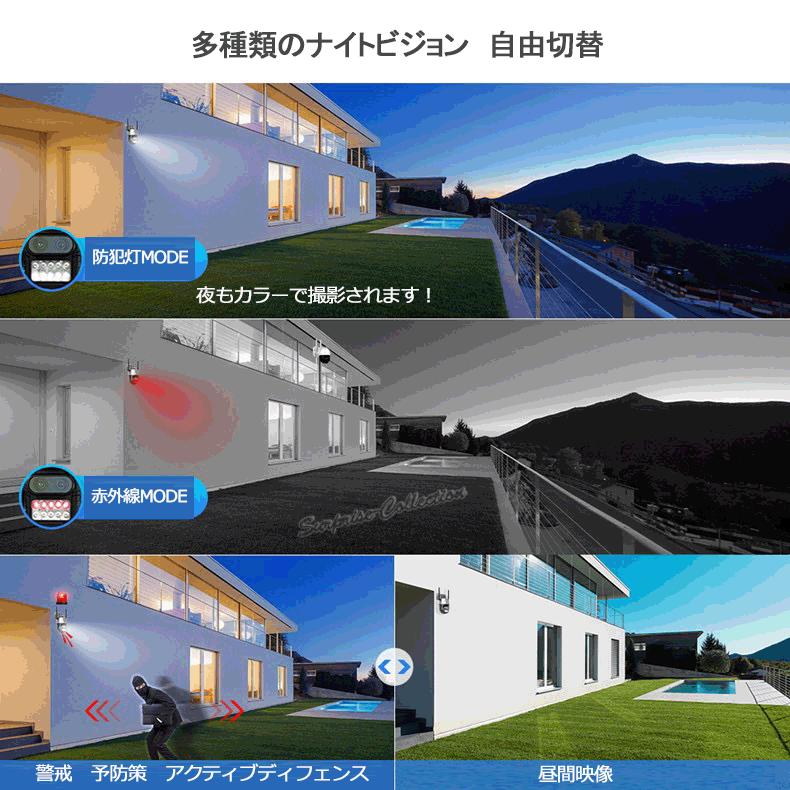 訳あり サンプル 800万画素 防犯カメラ 屋外 8倍ズーム ワイヤレス