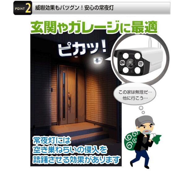 防犯カメラ 屋外 Wifi ワイヤレス 常時録画 SDカード録画 動体検知