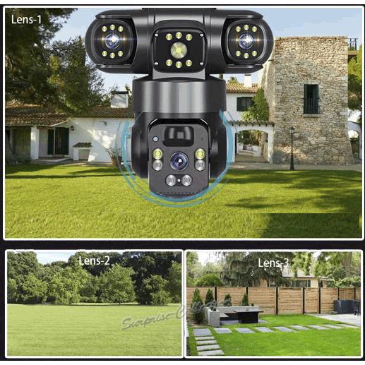 3レンズ 3画面 ソーラー防犯カメラ 屋外 ワイヤレス WiFi 常時