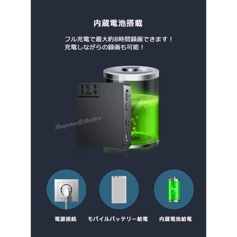 防犯カメラ 8時間録画 ワイヤレス 小型 WiFi 常時録画 SDカード録画