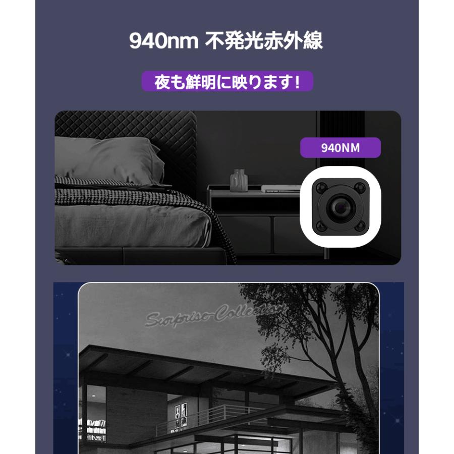 防犯カメラ ワイヤレス 小型 WiFi 常時録画 SDカード録画 ネットワーク