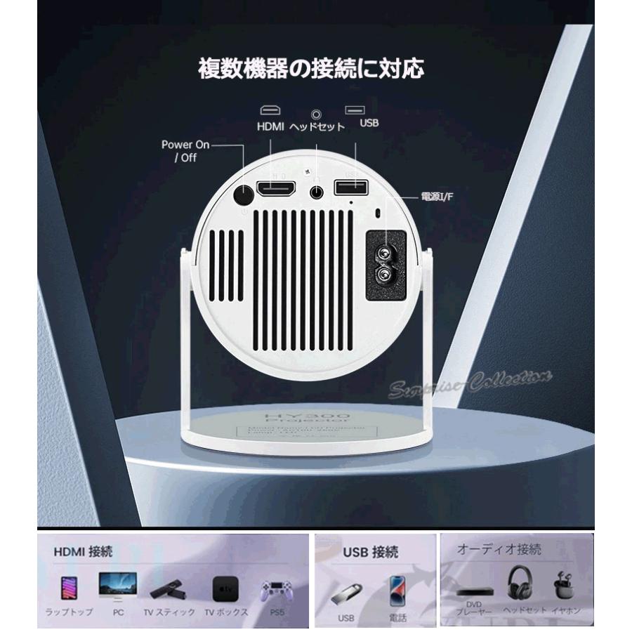 プロジェクター 小型 4K対応 Android TV OS12.0 高輝度 自動台形補正 