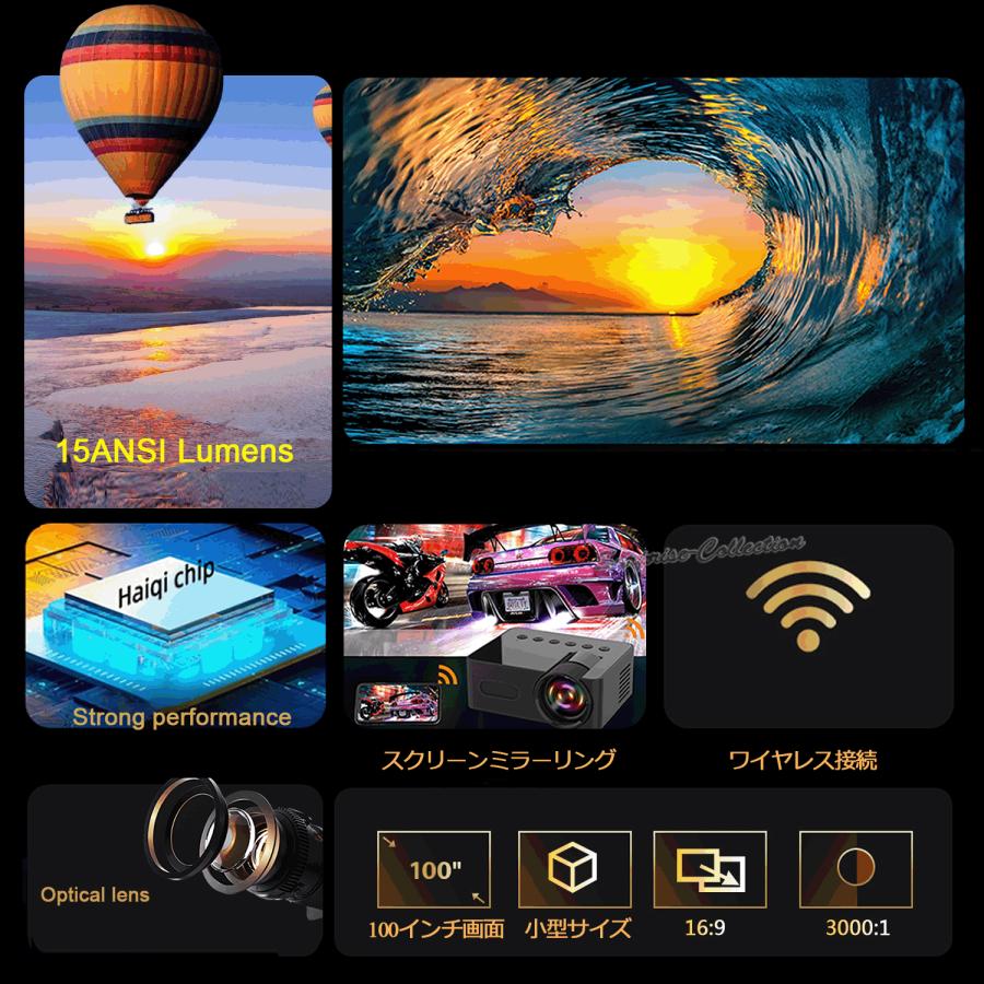プロジェクター 家庭用 小型 スマホ ワイヤレスミラーリング プロジェクター 家庭用 小型 スマホ ワイヤレスミラーリング