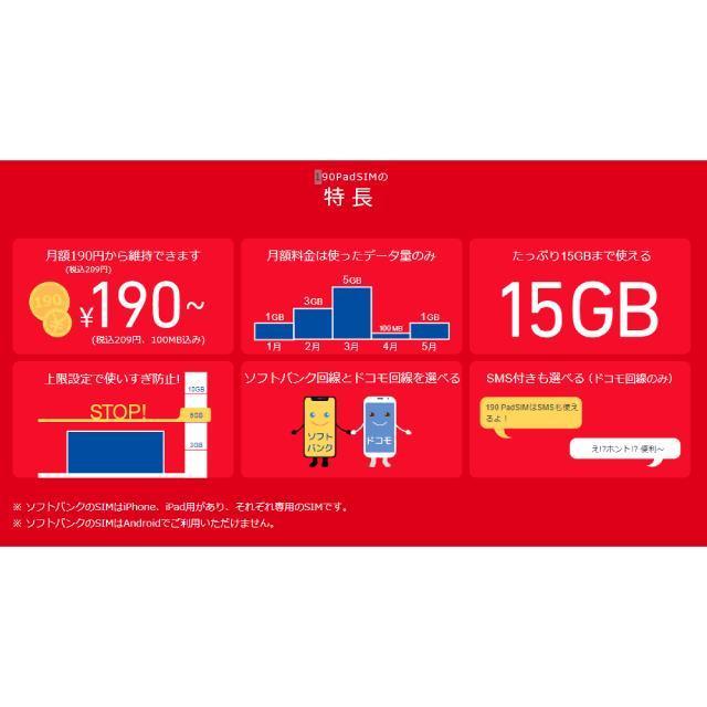 b-mobile/S 190Pad SIM 申込パッケージ ドコモネットワーク/ソフトバンクネットワーク データ通信専用 (BM-PS2-P) (メーカー取寄)|surprise-flower|02
