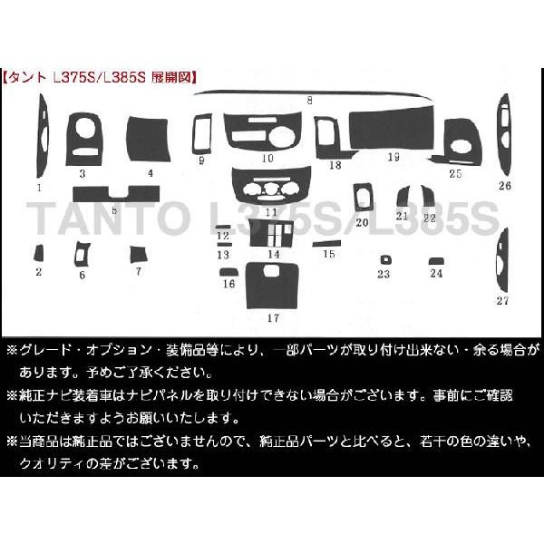 送料無料 タントL375S・L385S 3Dインテリアパネル 27P : アヴィレス