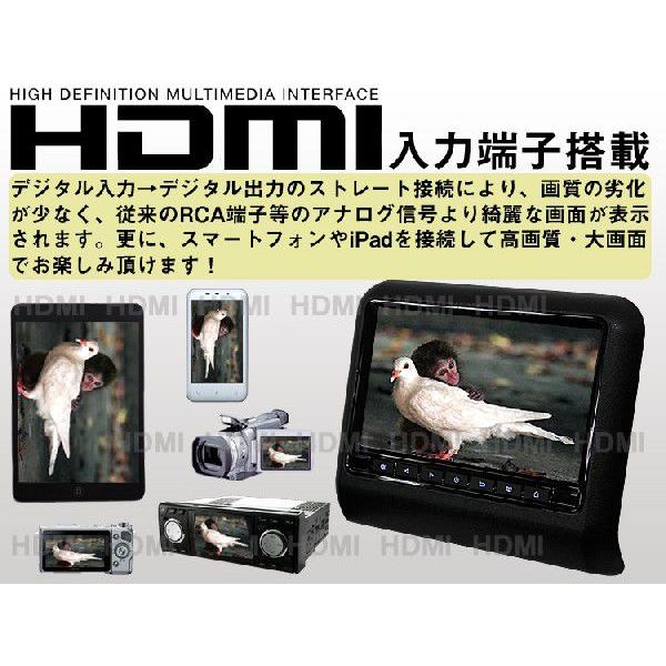 車用ヘッドレストモニター9inch HDMI入力 スマホ対応 LED液晶｜surprise-parts｜02