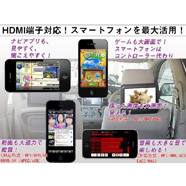 車用ヘッドレストモニター9inch HDMI入力 スマホ対応 LED液晶｜surprise-parts｜03