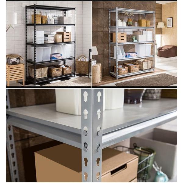 中軽量 頑丈なスチール棚 H:2100 W:1830 D:57 ボルトレス 棚：5段 在庫